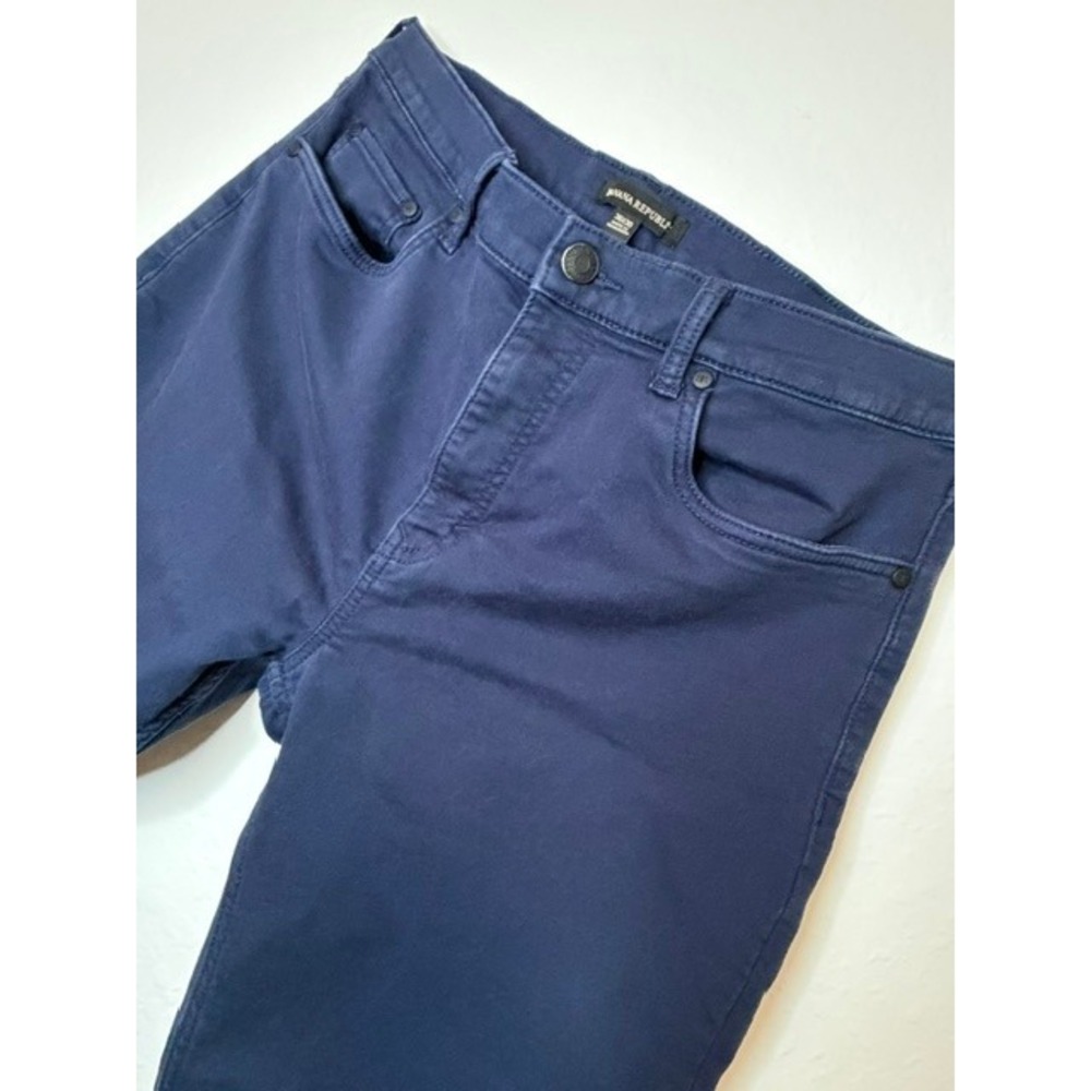 Banana Republic Mens Traveler Pants Navy Blue Slim Fit Chino 5-Pocket 36x30